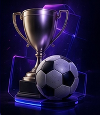 Troféu e bola de futebol